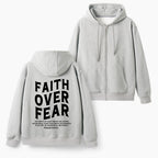 Faith Over Fear Christian Fleece-Lined Full-Zip Hoodie