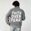 Faith Over Fear Christian Half Zip Fleece Sweatshirt