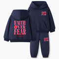 Faith Over Fear Christian Kid Fleece Hoodie Set