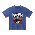 Faith Over Fear Christian Kid Washed T-Shirt
