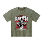 Faith Over Fear Christian Kid Washed T-Shirt