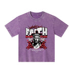 Faith Over Fear Christian Kid Washed T-Shirt