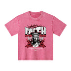 Faith Over Fear Christian Kid Washed T-Shirt