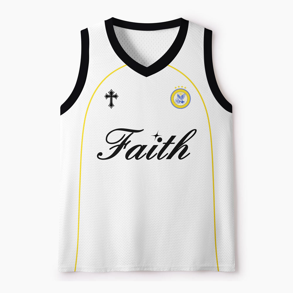 Faith Over Fear Christian Mesh Jersey Tank Top