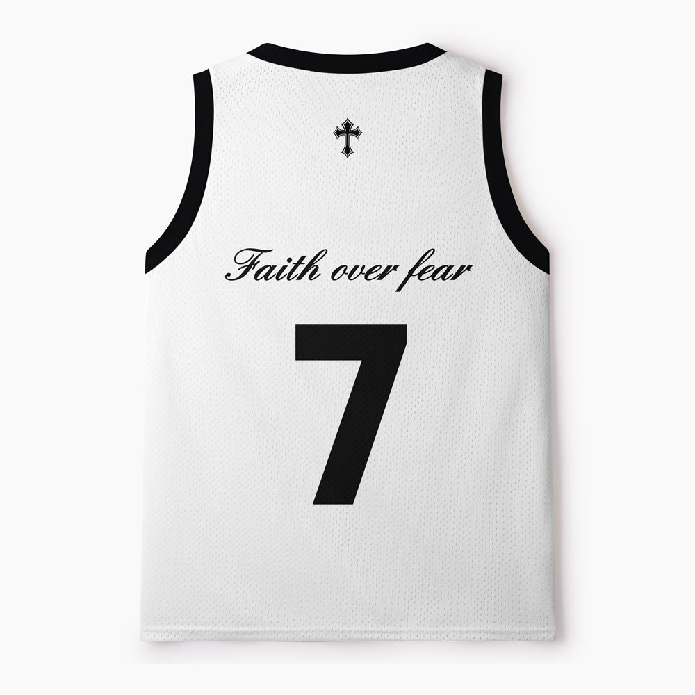 Faith Over Fear Christian Mesh Jersey Tank Top