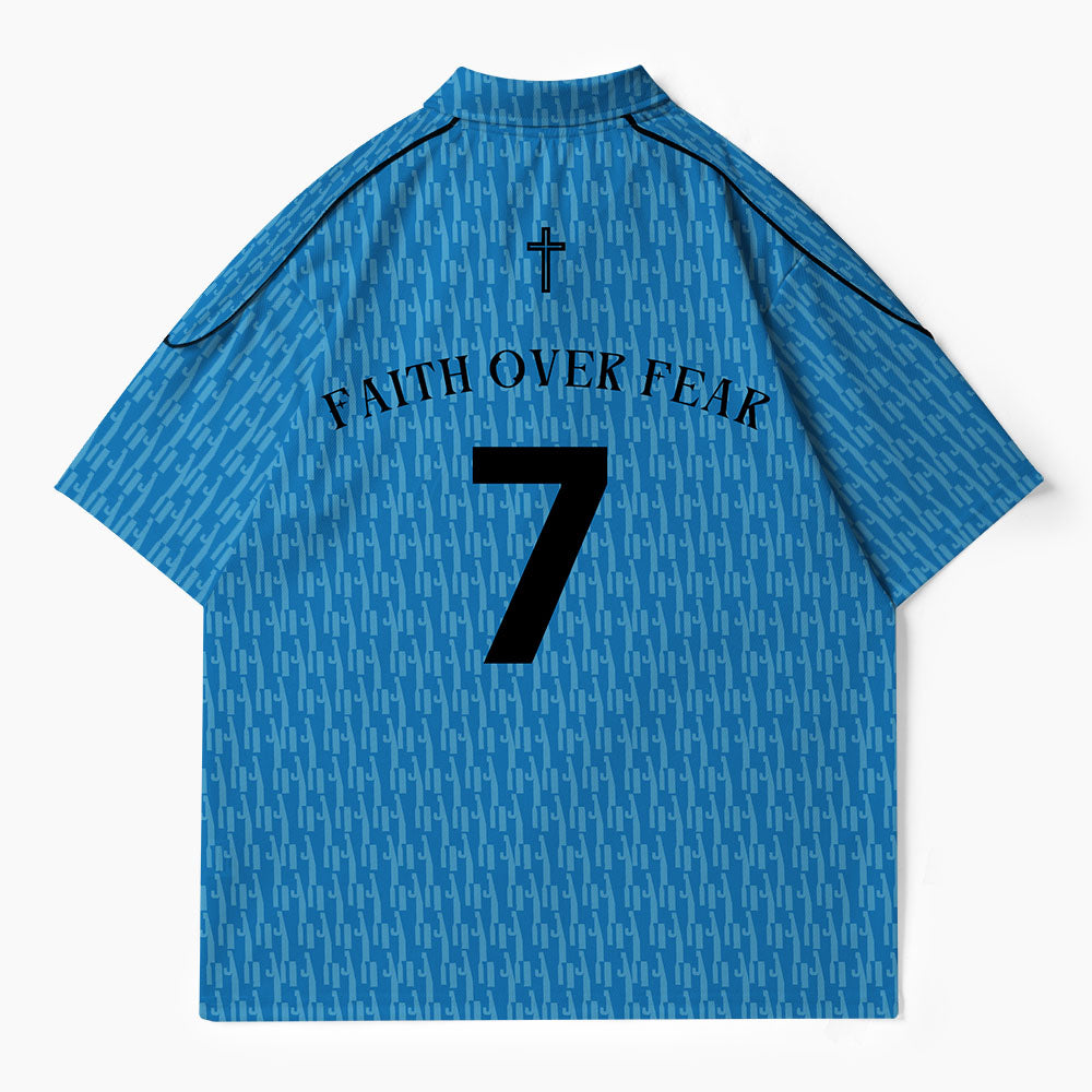 Faith Over Fear Christian Buttoned Polo Jersey