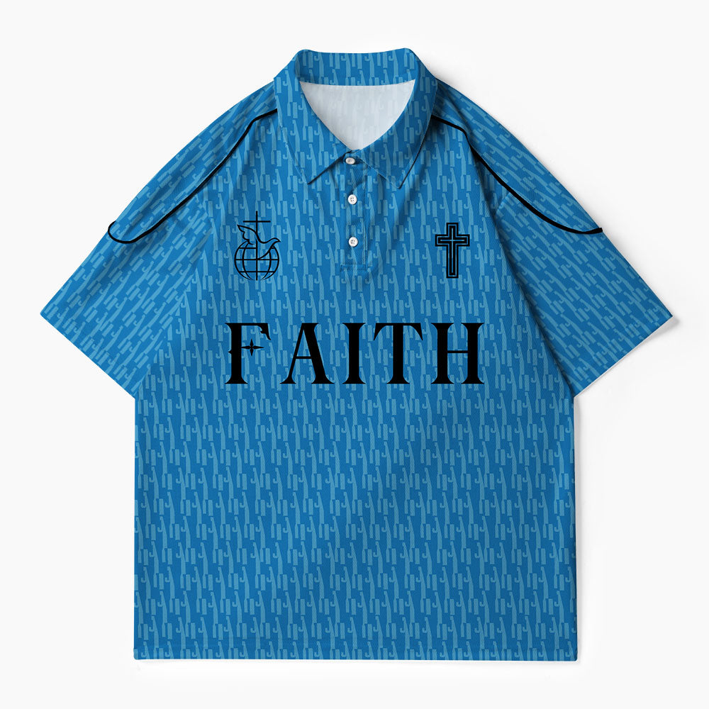 Faith Over Fear Christian Buttoned Polo Jersey