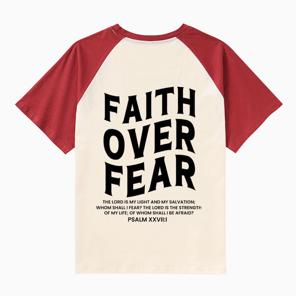 Faith Over Fear Christian Raglan Sleeve T-Shirt