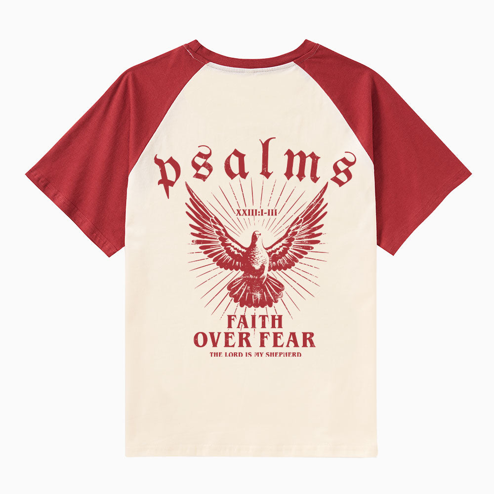 Faith Over Fear Christian Raglan Sleeve T-Shirt
