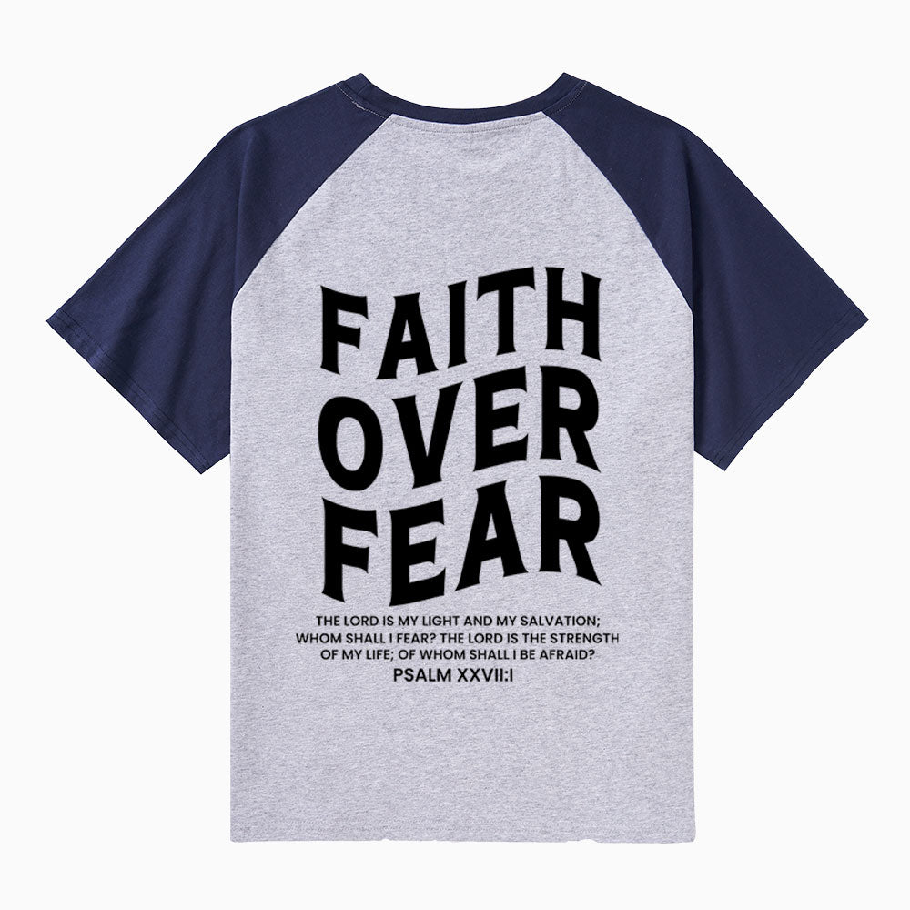 Faith Over Fear Christian Raglan Sleeve T-Shirt