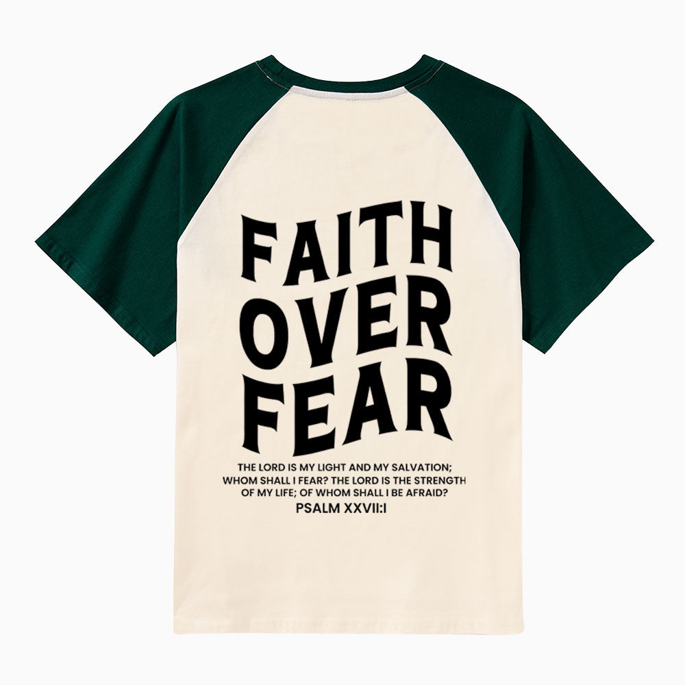 Faith Over Fear Christian Raglan Sleeve T-Shirt