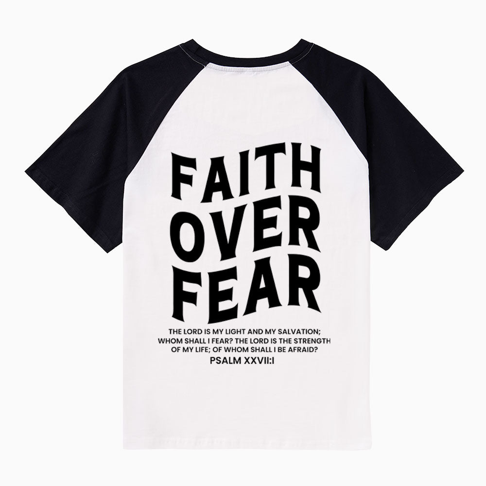 Faith Over Fear Christian Raglan Sleeve T-Shirt