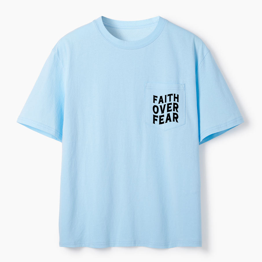 Faith Over Fear Christian Unisex Pocket T-Shirt