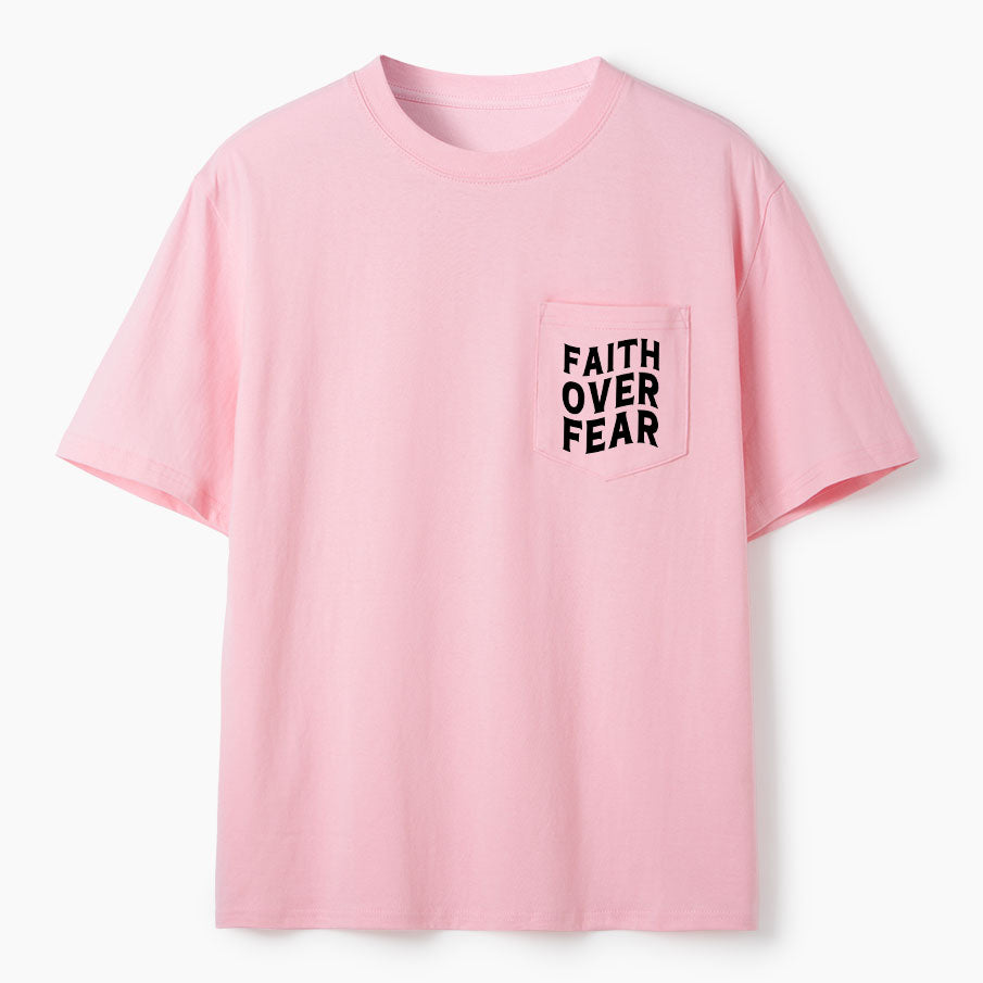 Faith Over Fear Christian Unisex Pocket T-Shirt