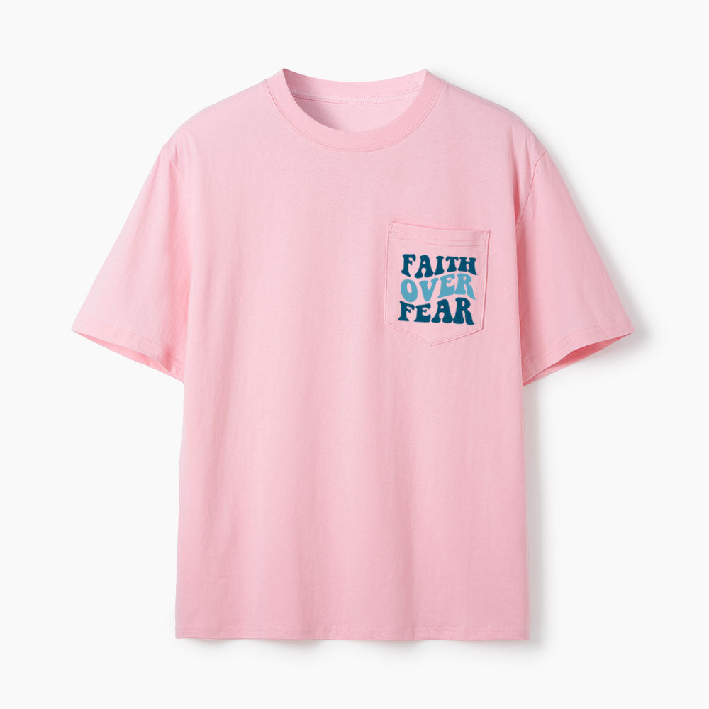 Faith Over Fear Christian Unisex Pocket T-Shirt