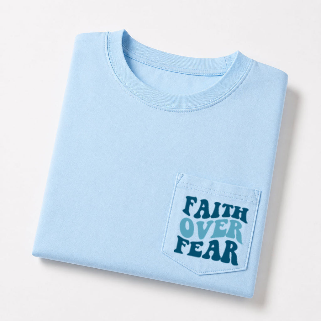 Faith Over Fear Christian Unisex Pocket T-Shirt
