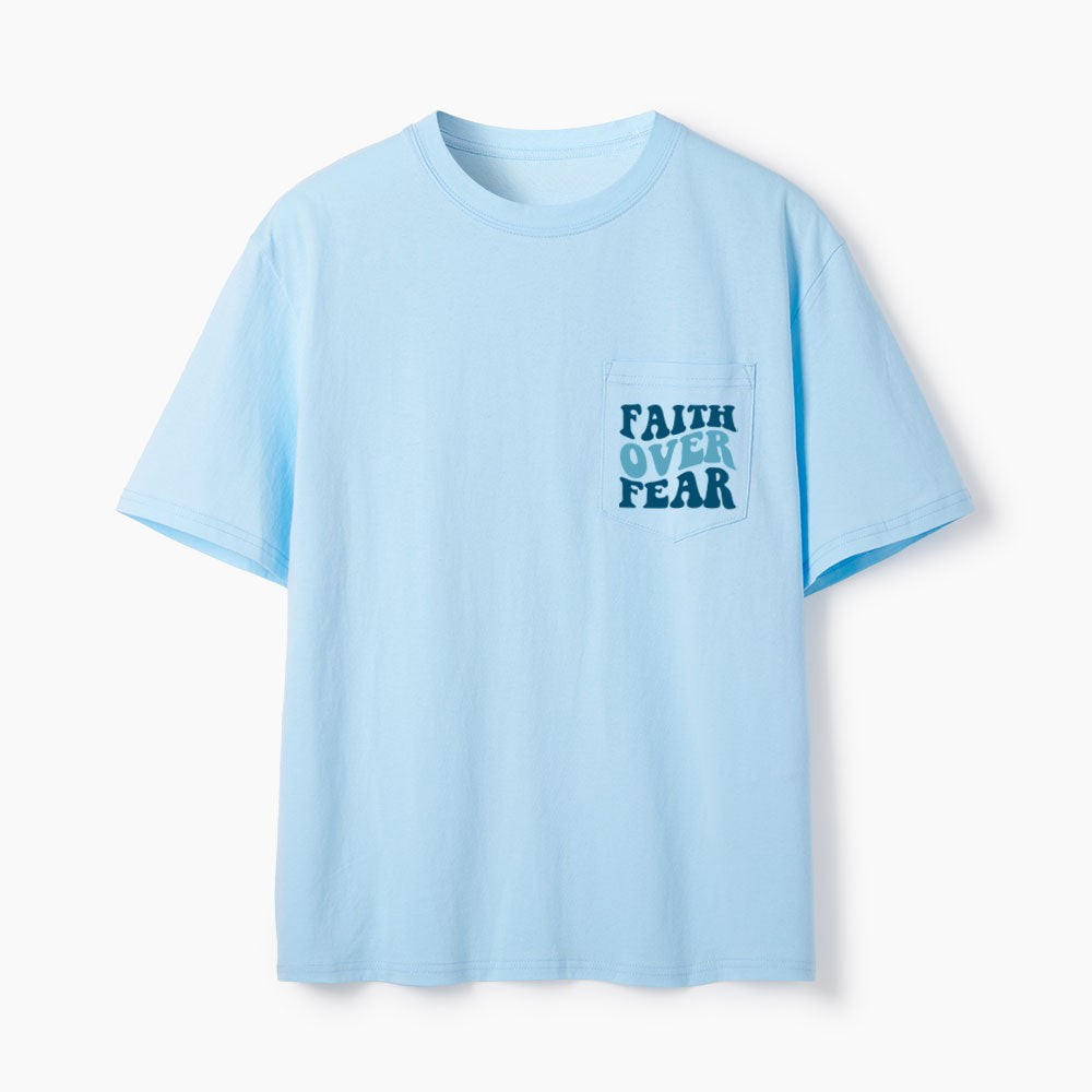 Faith Over Fear Christian Unisex Pocket T-Shirt