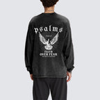 Faith Over Fear Christian Washed Long Sleeve  T-Shirt