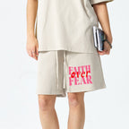 Faith Over Fear Christian Washed Shorts