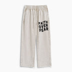 Faith Over Fear Christian Washed Sweatpants