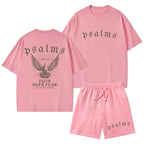 Faith Over Fear Christian Washed T-Shirt & Shorts