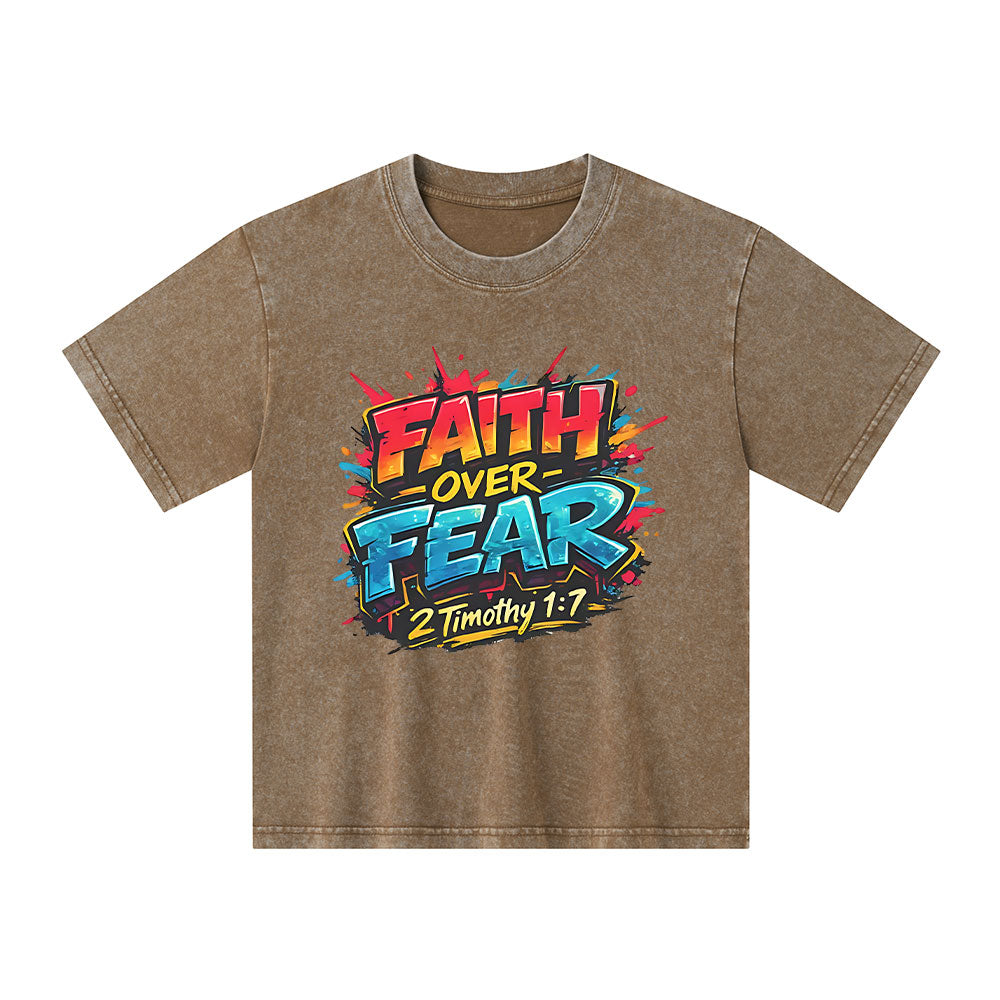 Faith Over Fear Christian Washed T-Shirt