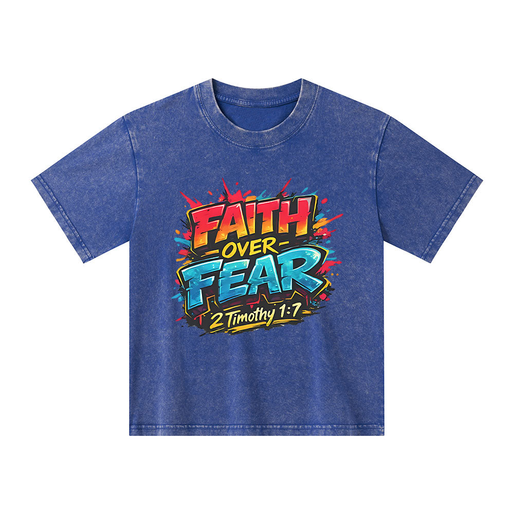 Faith Over Fear Christian Washed T-Shirt