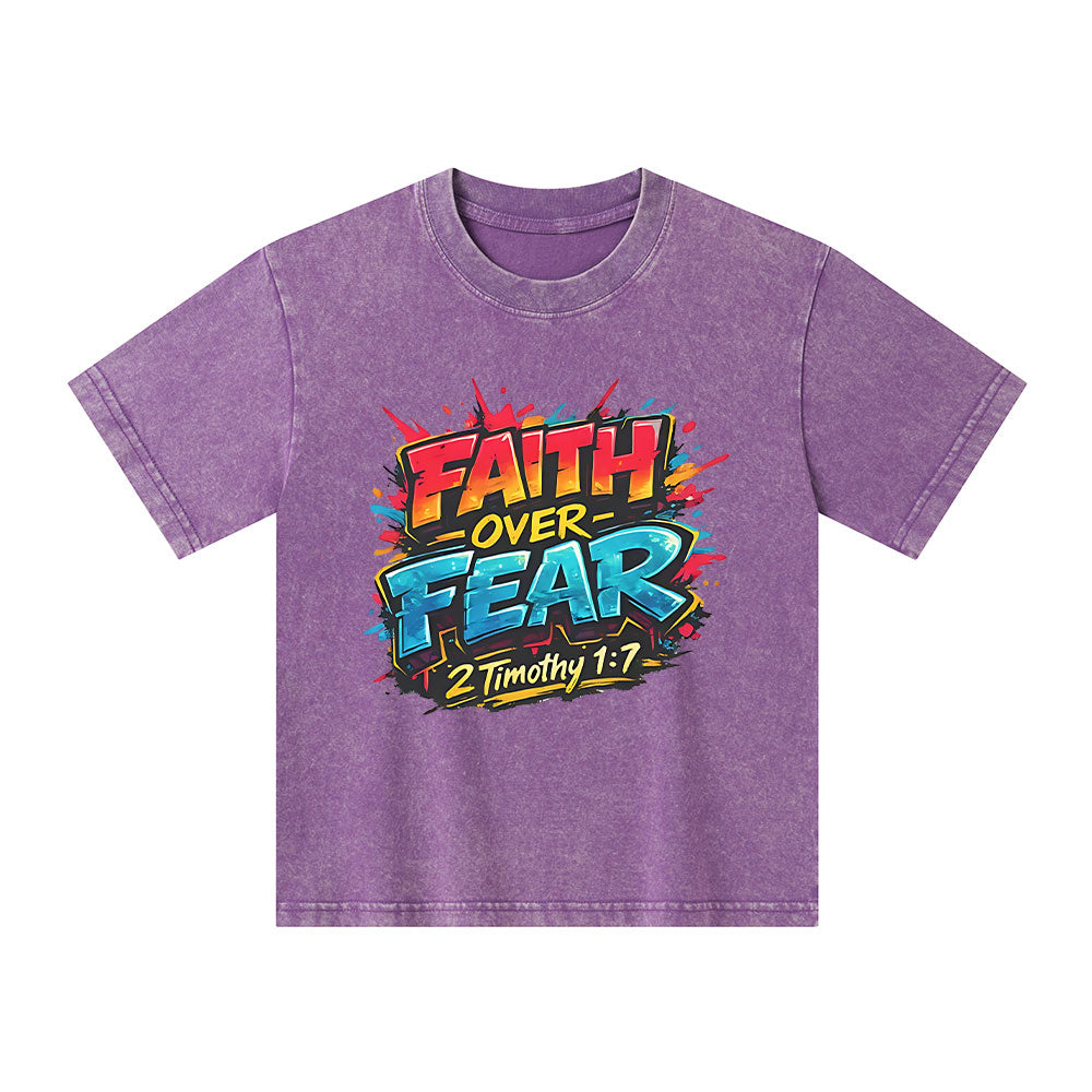 Faith Over Fear Christian Washed T-Shirt