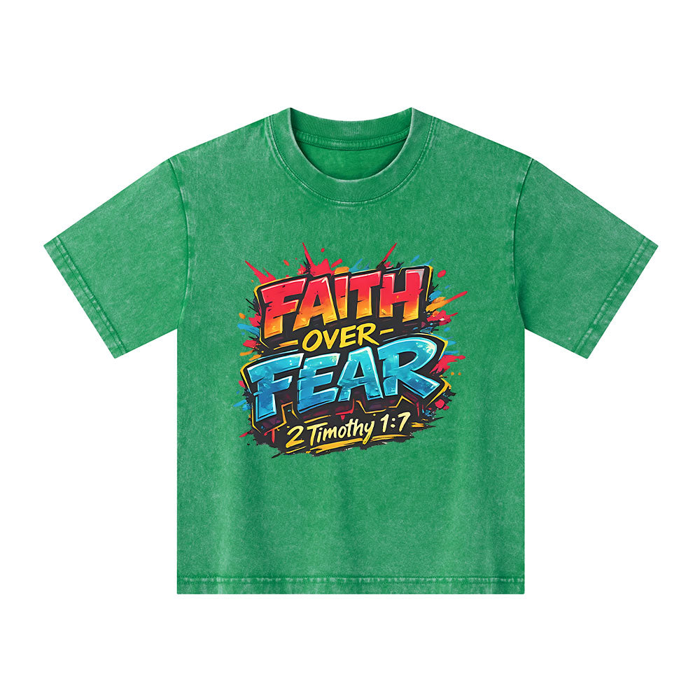Faith Over Fear Christian Washed T-Shirt