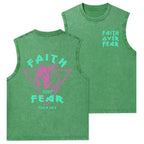 Faith Over Fear Christian Washed Tank Top