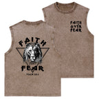 Faith Over Fear Christian Washed Tank Top