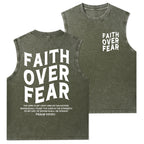 Faith Over Fear Unisex Christian Washed Tank Top