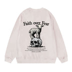 Faith Over Fear Lamb Christian Washed Sweatshirt
