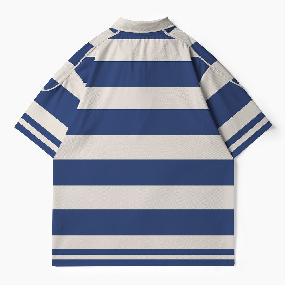 Faith Over Fear Stripes Christian Buttoned Polo Jersey