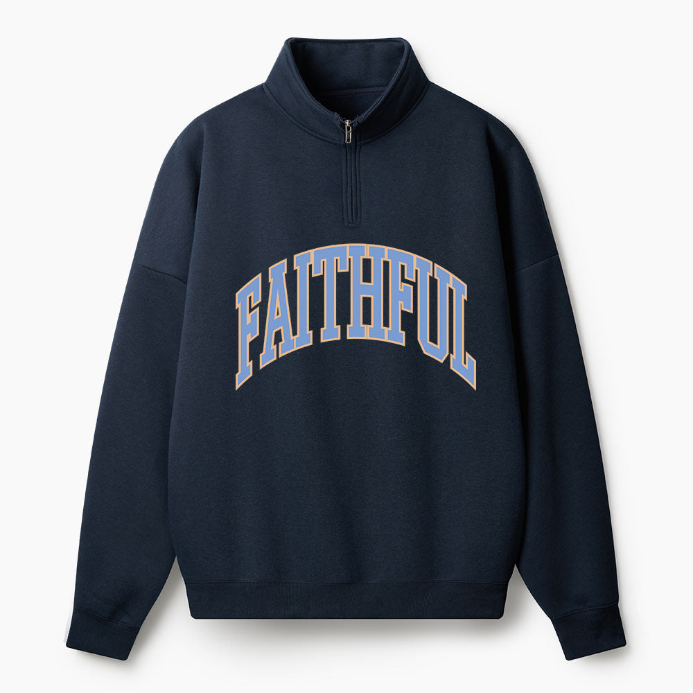 Faithful Christian Half Zip Fleece Sweatshirt