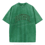 Faithful Christian Puff Printed Washed T-Shirt