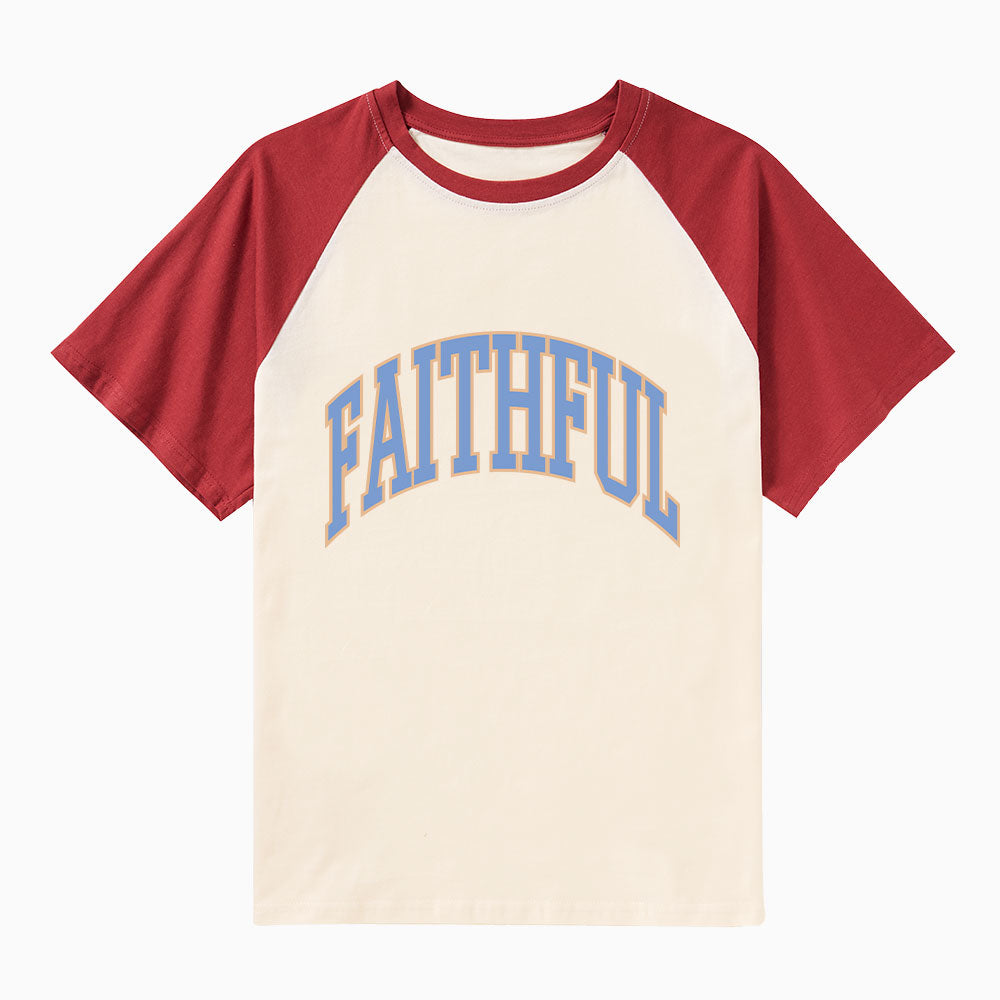 Faithful Christian Raglan Sleeve T-Shirt
