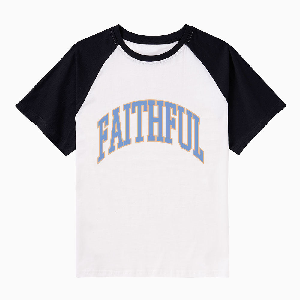 Faithful Christian Raglan Sleeve T-Shirt
