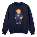 Faithful Bear By Guidingcross Christian Fleece Sweatshirt