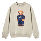 Faithful Bear By Guidingcross Christian Fleece Sweatshirt