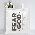 Fear God Christian Canvas Tote Bag