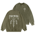 Fear No Evil Christian Washed Sweatshirt