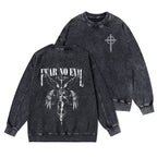 Fear No Evil Christian Washed Sweatshirt