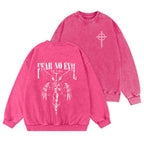 Fear No Evil Christian Washed Sweatshirt