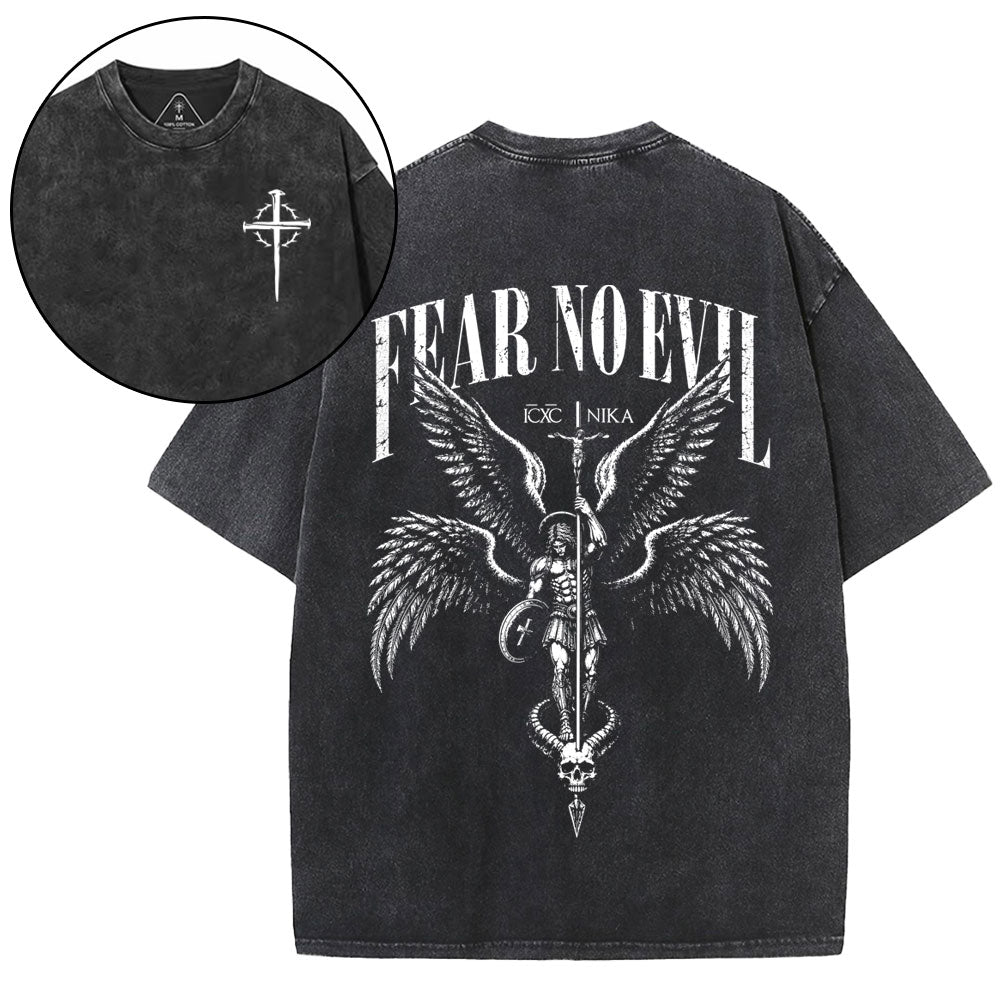 Fear No Evil Christian Washed T-Shirt