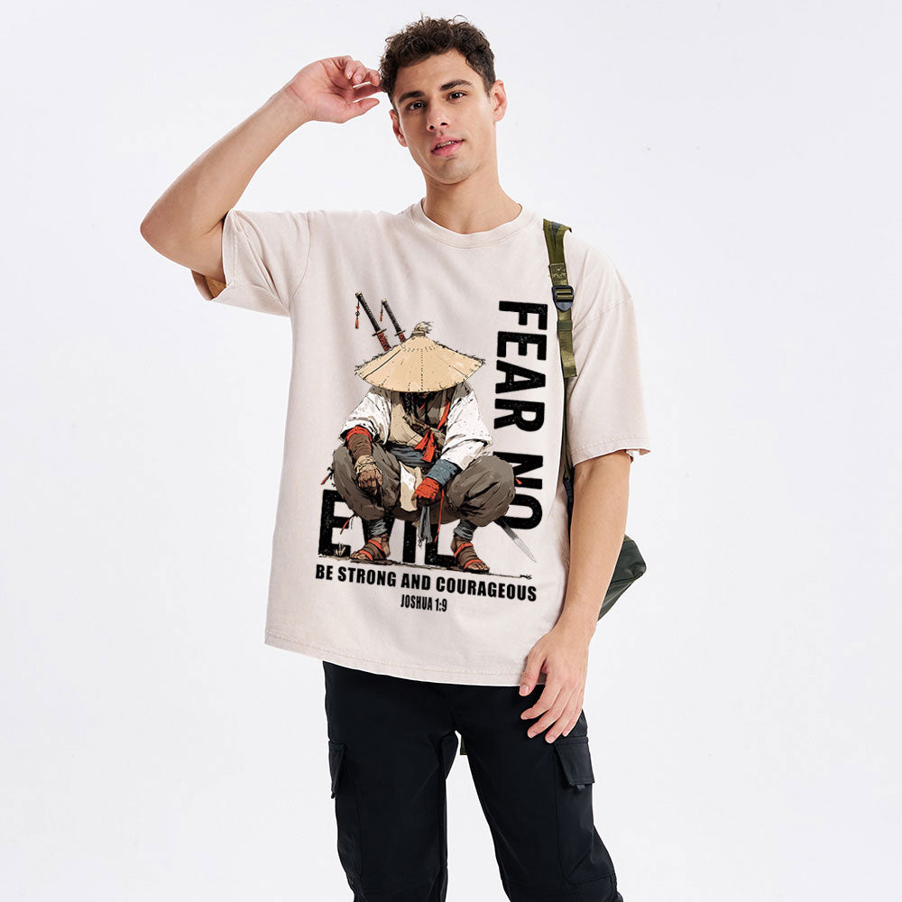 Fear No Evil Christian Washed T-Shirt