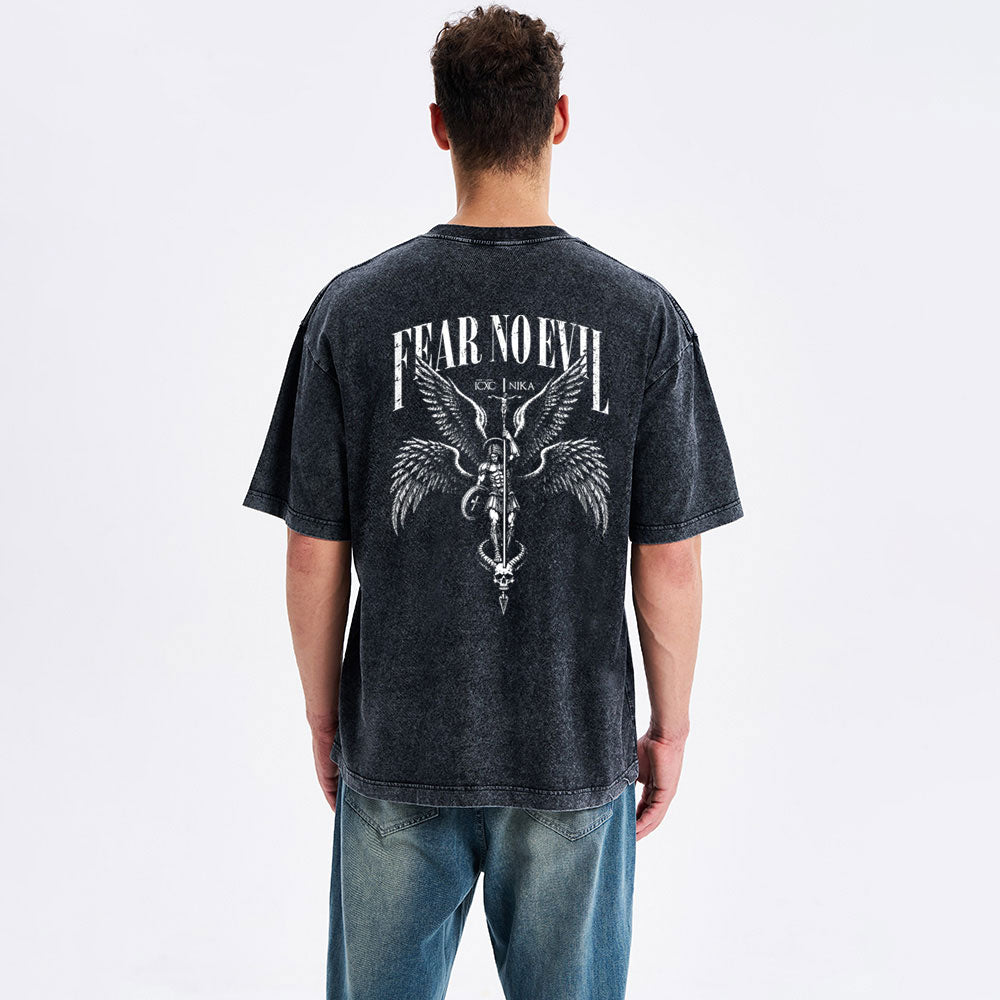 Fear No Evil Christian Washed T-Shirt