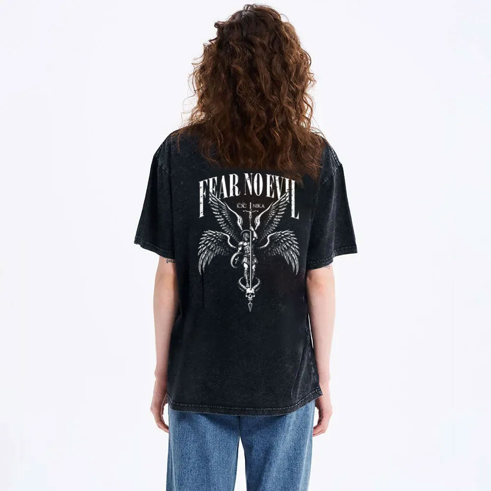 Fear No Evil Christian Washed T-Shirt