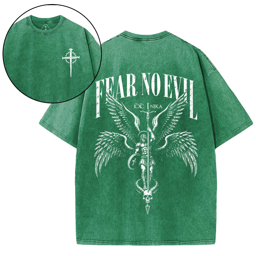 Fear No Evil Christian Washed T-Shirt