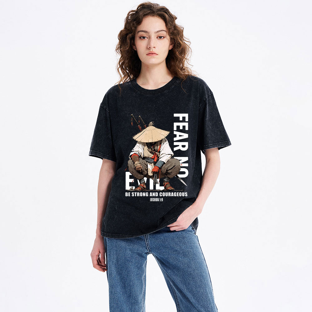 Fear No Evil Christian Washed T-Shirt